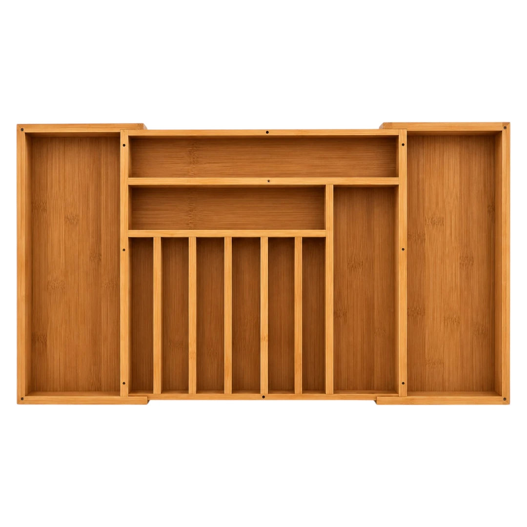 Plaits Wooden Kitchen Utensil Organizer with Cutlery Tray